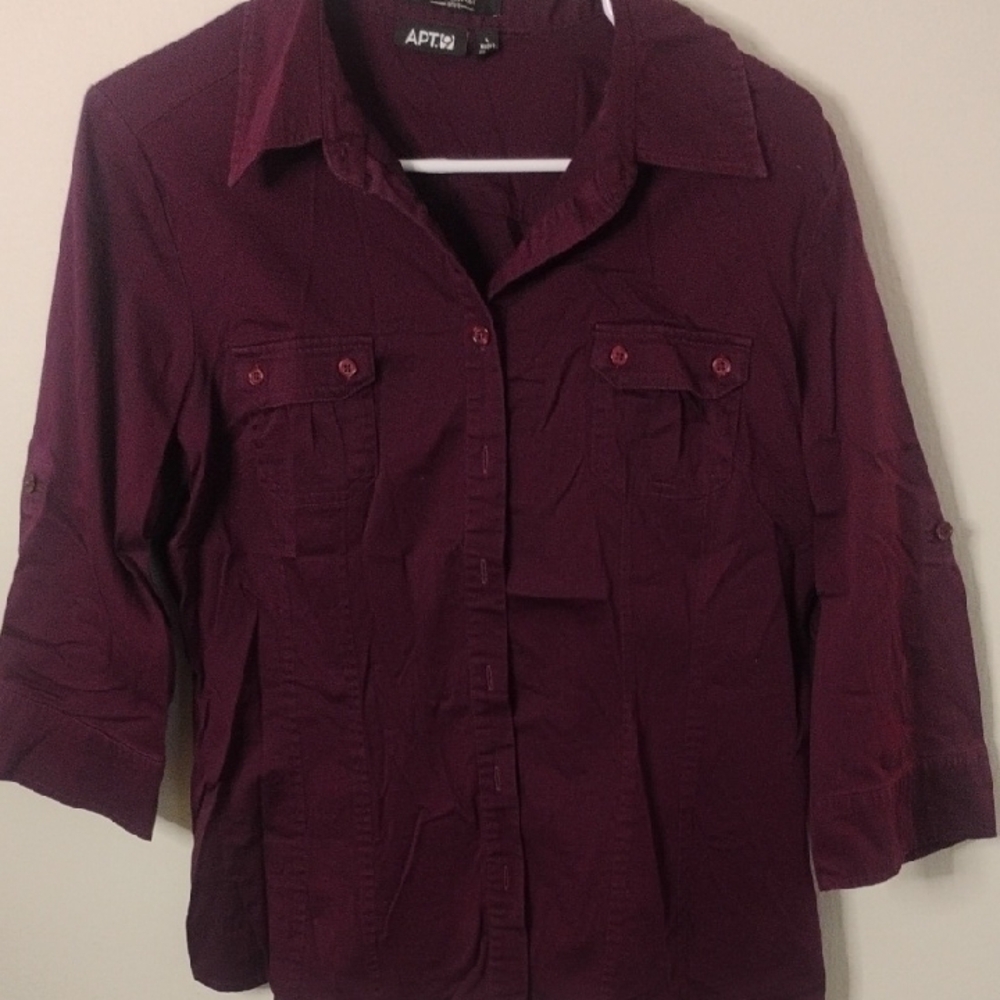 Apt. 9 Essential Plum Shirt Size Large